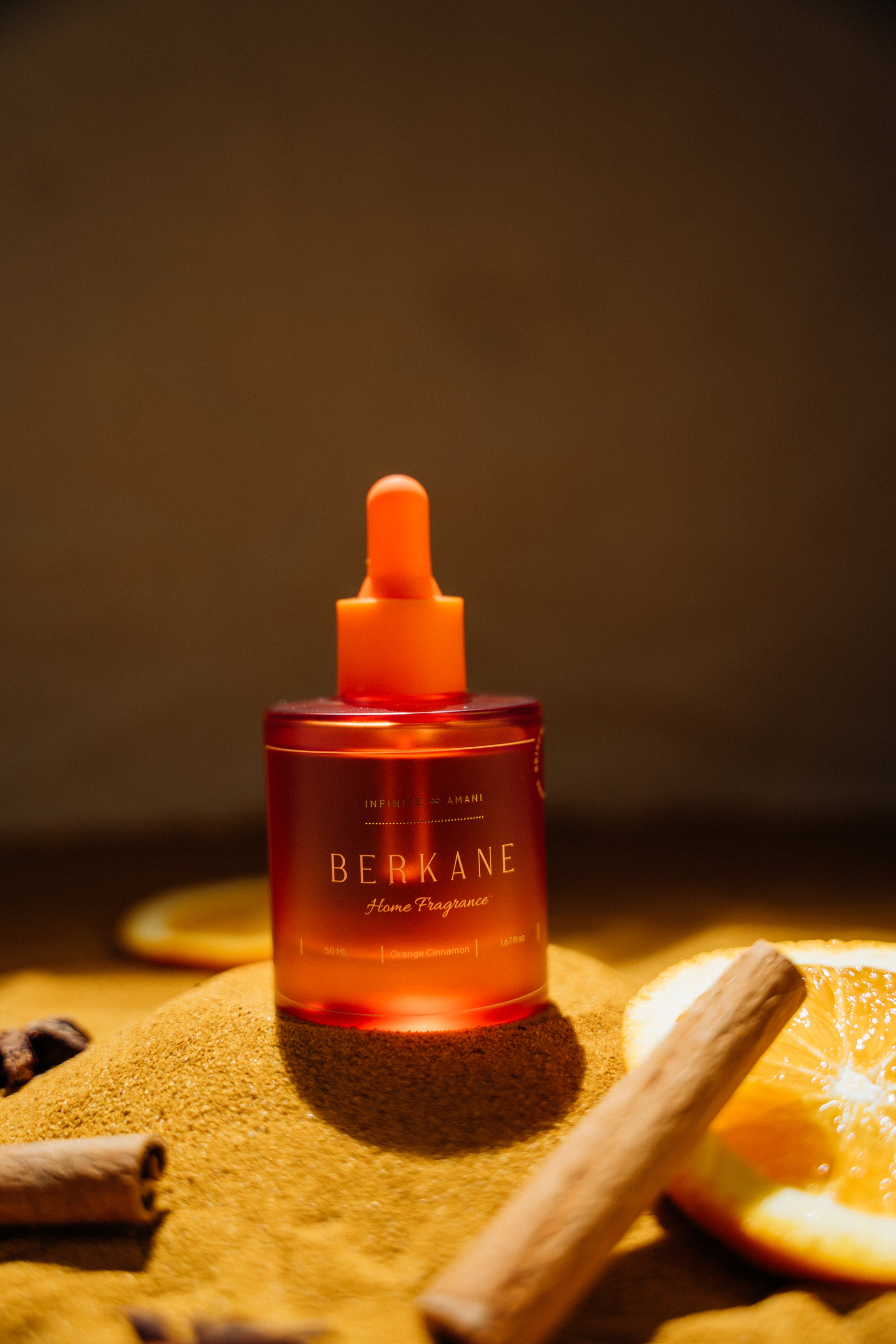 INFINITE AMANI Luxe geurolie Berkane sinaasappel kaneel– frisse en energieke huisgeur voor een oppepper in huis. 